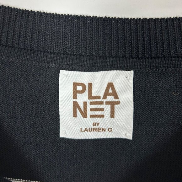 Planet Lauren G Asymmetric Striped Pullover Sweater ONE SIZE Women's - Picture 4 of 5